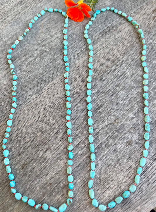 Coral Silk Sonoran turquoise necklace