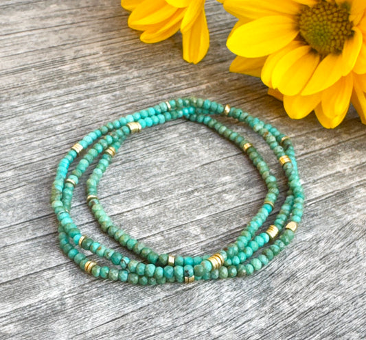 Triple Wrap Turquoise Bracelet