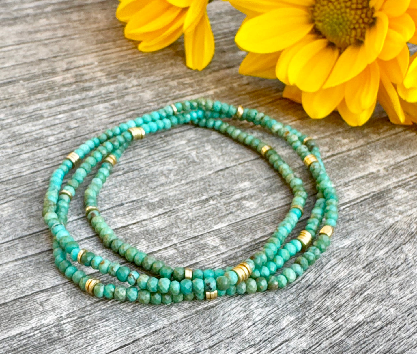 Triple Wrap Turquoise Bracelet