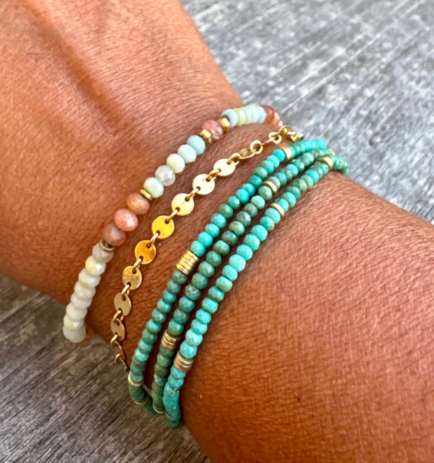 Triple Wrap Turquoise Bracelet