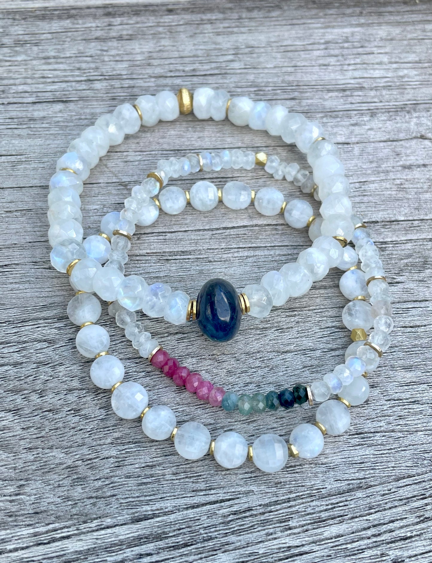 Rainbow Moon and Blue Labradorite Bracelet
