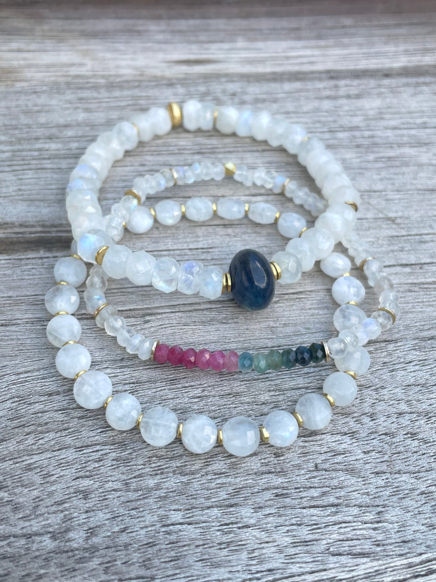 Moonstone and Tourmaline Bracelet