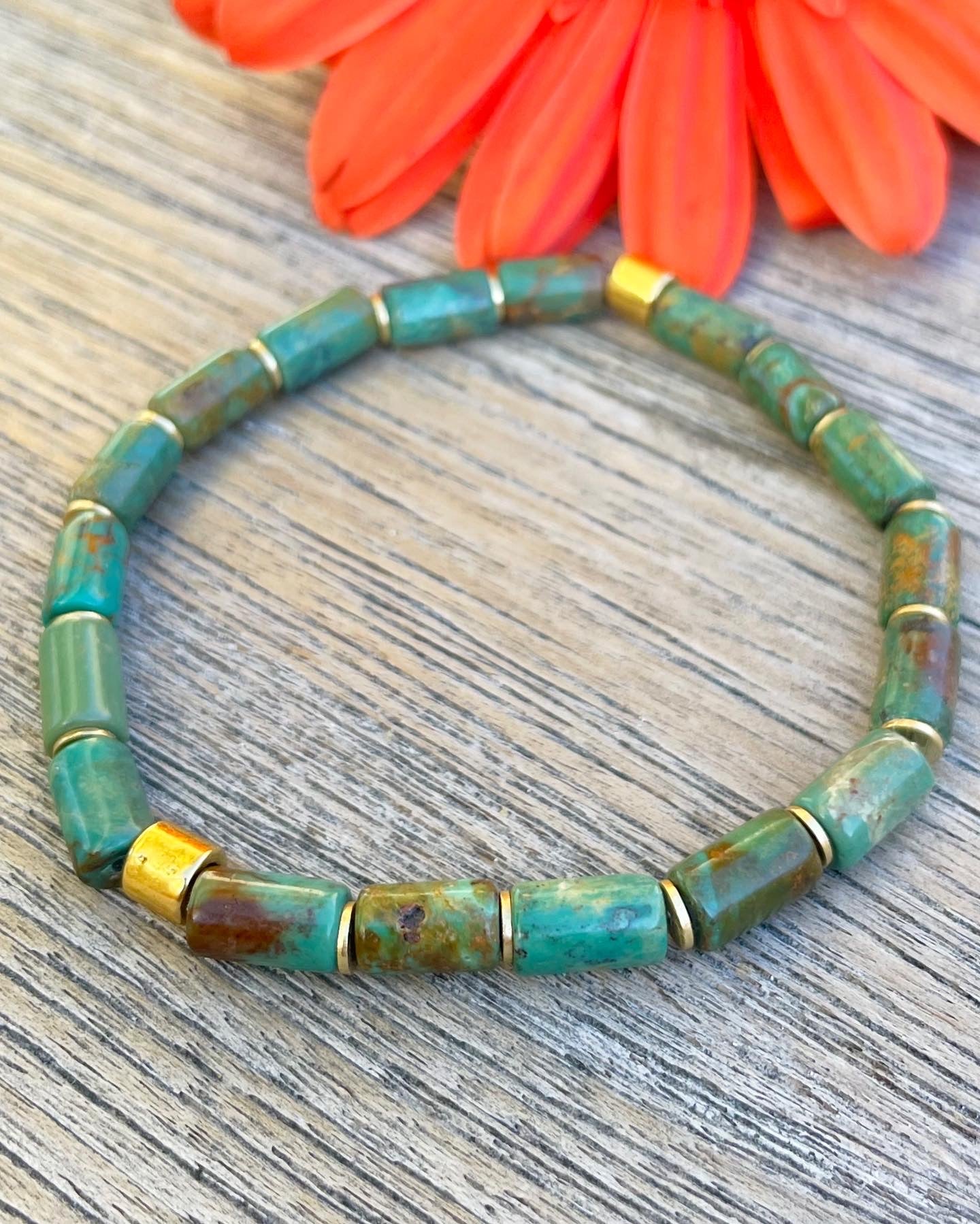 Kingman Turquoise barrel bracelet