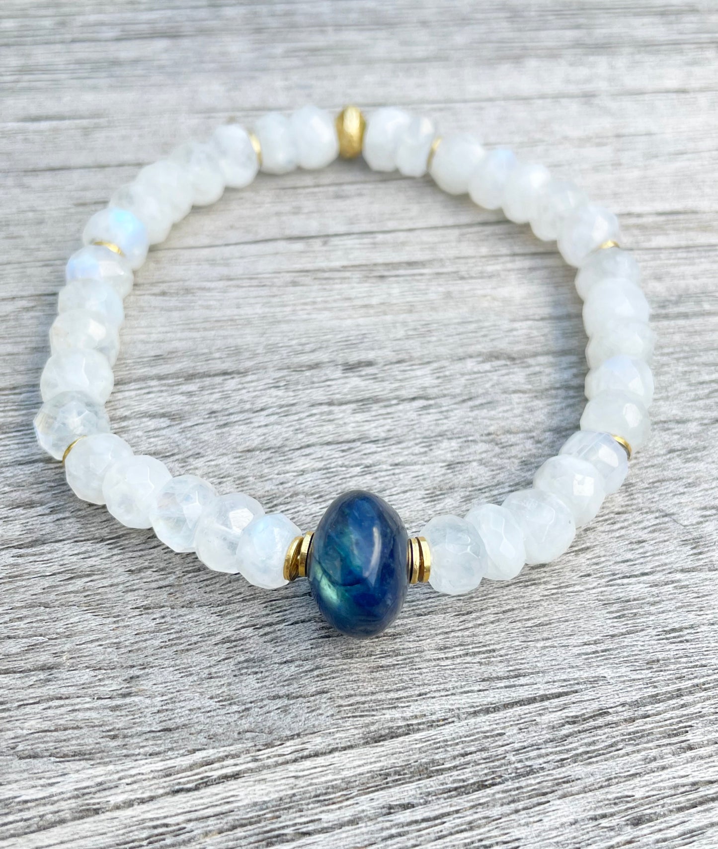 Rainbow Moon and Blue Labradorite Bracelet