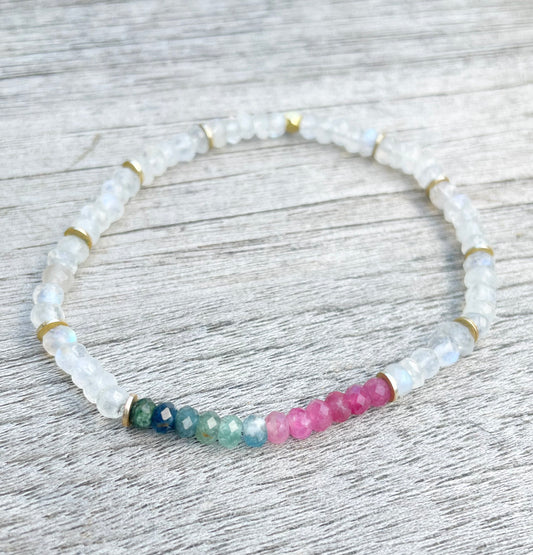 Moonstone and Tourmaline Bracelet