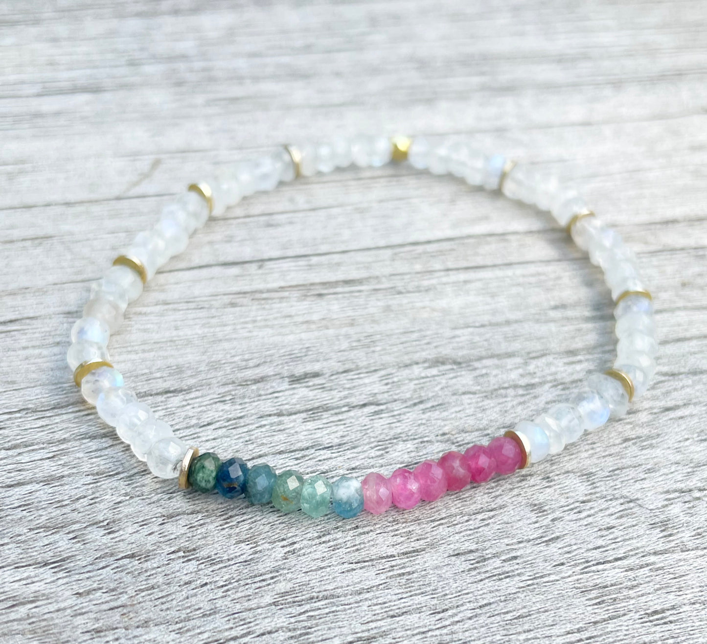 Moonstone and Tourmaline Bracelet