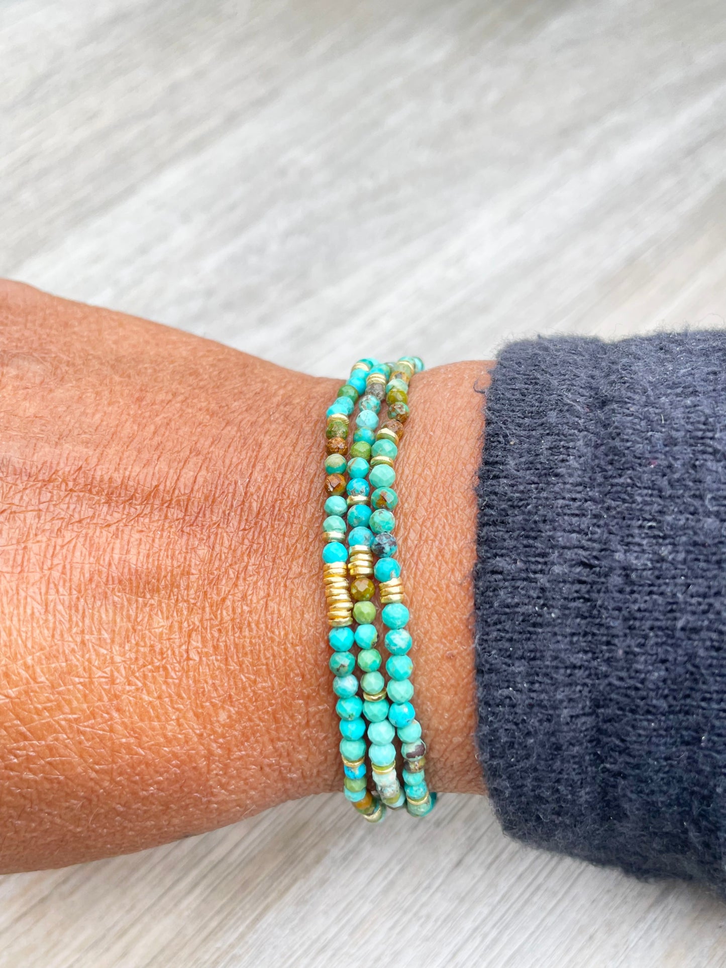 Triple Wrap Turquoise Bracelet