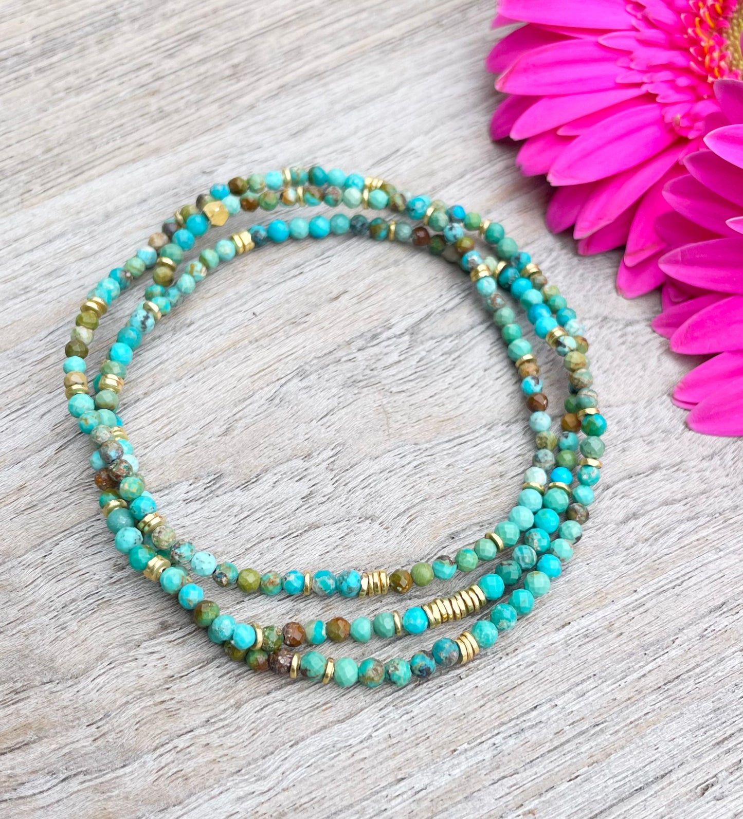 Triple Wrap Turquoise Bracelet